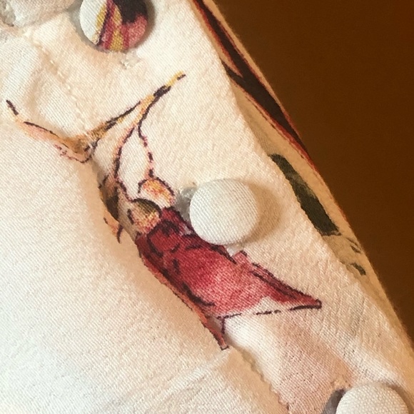 Zara blouse with ruched side. Birds sz small. - Picture 4 of 6